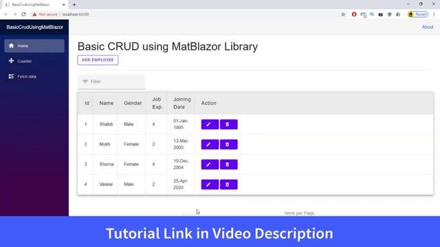 Using MatBlazor Components Basic CRUD Operation | Material Design Components | BCL смотреть онлайн