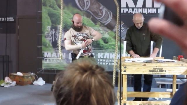 2_Заруба на Ножах/Предварительный отбор/Владимир Курчанов/В конкурсе его Нож Норка М6 сталь 50Х14МФ смотреть онлайн