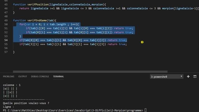 Tutoriel JavaScript difficile : Créer le jeu du morpion (étape 3) смотреть онлайн