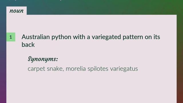 Python variegatus | meaning of Python variegatus смотреть онлайн