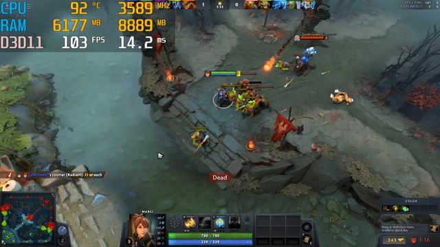 DOTA 2 Asus ROG Zephyrus Intel i7 10750H GTX 1660ti 6gb FPS Test 2022 смотреть онлайн