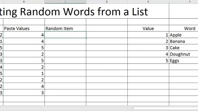 Generating Random Words from a List in Excel смотреть онлайн