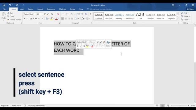 How To Capitalize First Letter Of Each Word | Auto Capitalize each word | MS Word | смотреть онлайн