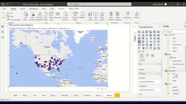सीखे Power BI हिंदी में - Learn Power BI in Hindi- अध्याय 17- Map , Shape Map Visual смотреть онлайн