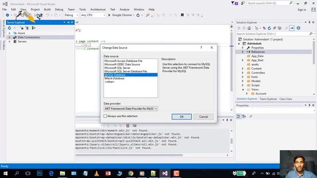 How to connect mysql database(phpmyadmin) with visual studio 2015 in asp net mvc смотреть онлайн
