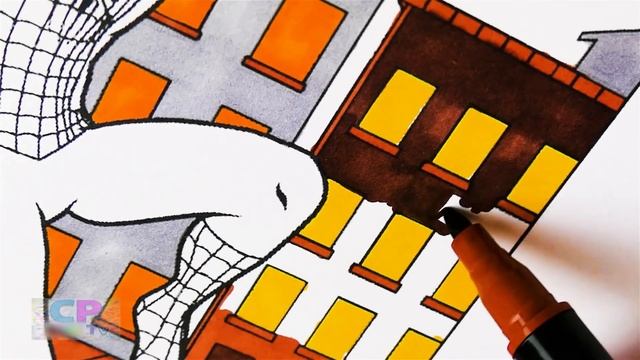 Spiderman Coloring Pages , Superhero Drawing,Spiderman Over The City,Coloring Pages Tv