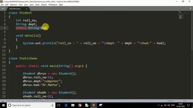 16 | What are Static Keyword in JAVA? | Why do we use it ? смотреть онлайн
