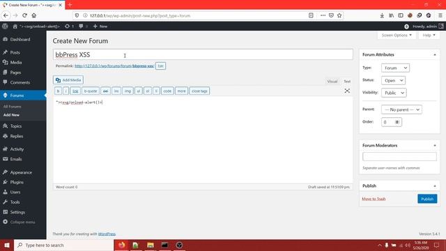 CVE-2020-13487: Authenticated Stored XSS in bbPress 2.6.4 or below смотреть онлайн