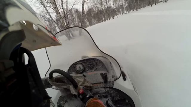 Покатушки на снегоходе #1-Polaris Widetrack LX 500 по пухляку! смотреть онлайн