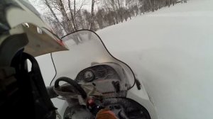 Покатушки на снегоходе #1-Polaris Widetrack LX 500 по пухляку!