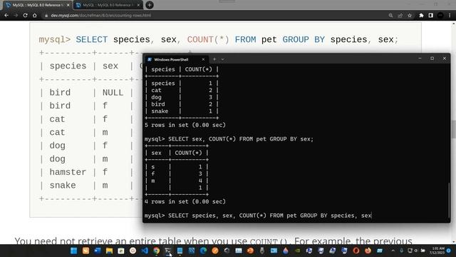 Counting Rows: Retrieving Information from a Table - MySQL. смотреть онлайн