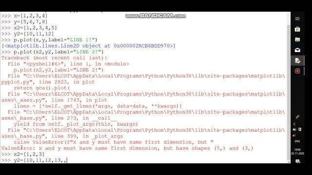 Line graph using pyhon Matplotlib смотреть онлайн