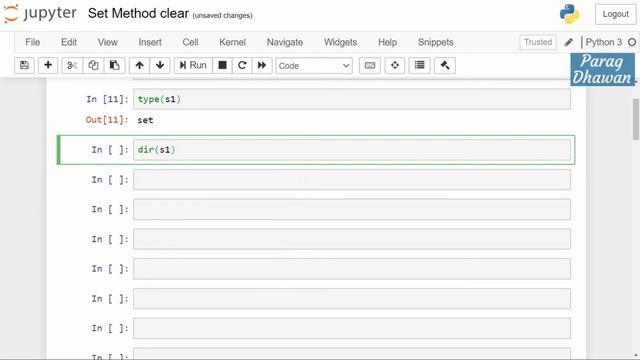 Python Set Method - clear() смотреть онлайн