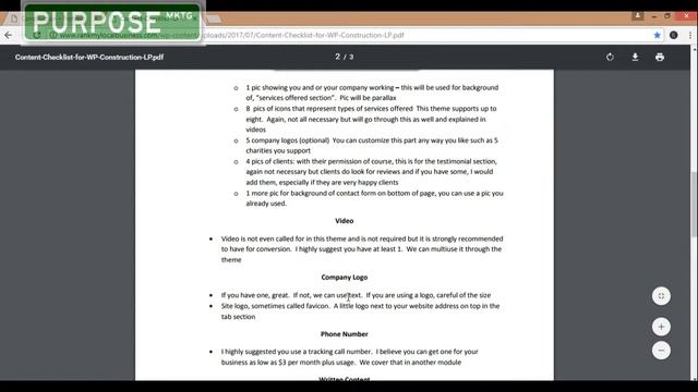 Construction Landing Page Wordpress Checklist смотреть онлайн