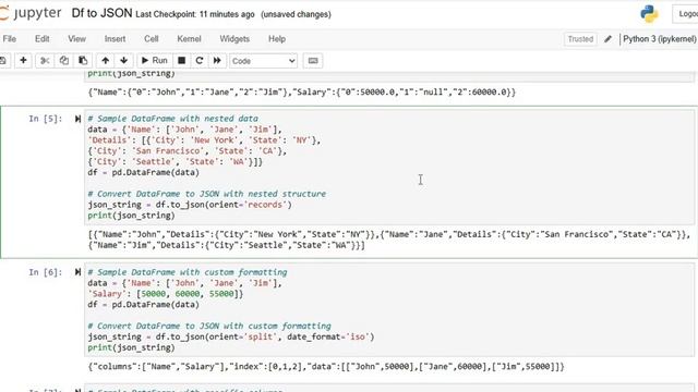 Pandas Dataframe to JSON File Conversion | Python Code Examples | Pandas Dataframe Tutorial смотреть онлайн