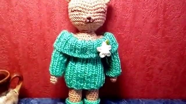 Кошечка-девочка, вязаная игрушка смотреть онлайн