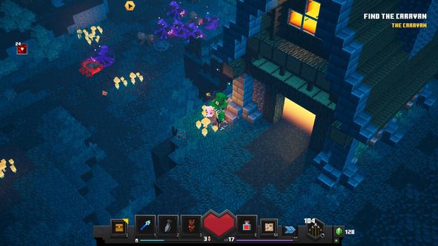 Minecraft Dungeons Creeper woods at difficulty level 4 смотреть онлайн