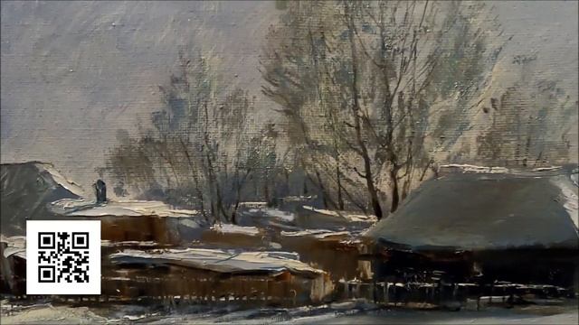 Картина художника в подарок "Сибирские морозы" Холст, масло смотреть онлайн