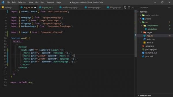 Общая разметка и компонент Outlet в React-Router 6