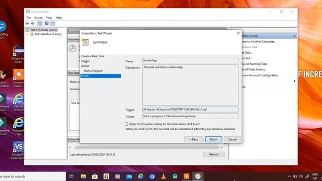 Task Scheduler how to schedule basic task on Windows 10 смотреть онлайн