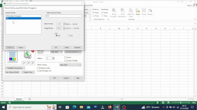 Cara Menambahkan Ukuran Kertas F4 di Microsoft Excel смотреть онлайн