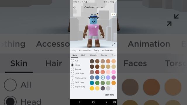 Как сделать скин Нуба или другой скин на телефон покрасив часть тела в roblox смотреть онлайн
