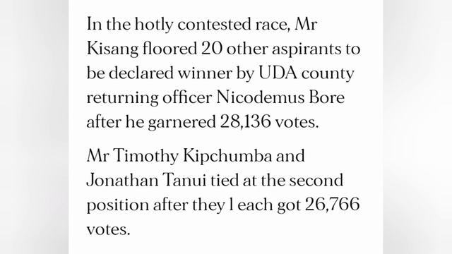 Man to replace Murkomen?Former MP William Kisang wins UDA nominations for Elgeyo Marakwet смотреть онлайн