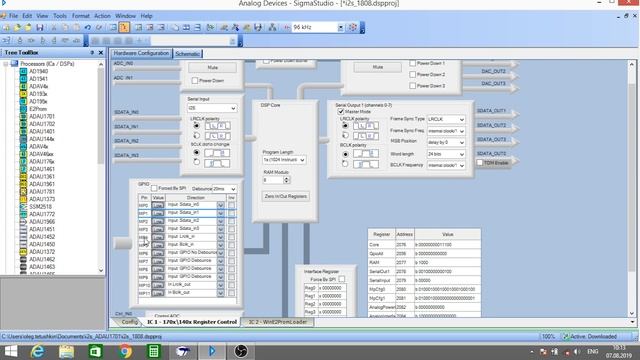 ADAU1701 - 12 аналоговых входов с помощью АЦП PCM1808 смотреть онлайн