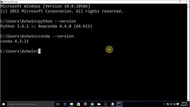 Python IDE - Installing Anaconda (Windows) and Basic Conda commands смотреть онлайн