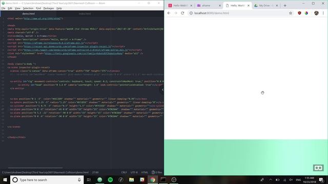 Collision in A-Frame Using a Navmesh смотреть онлайн