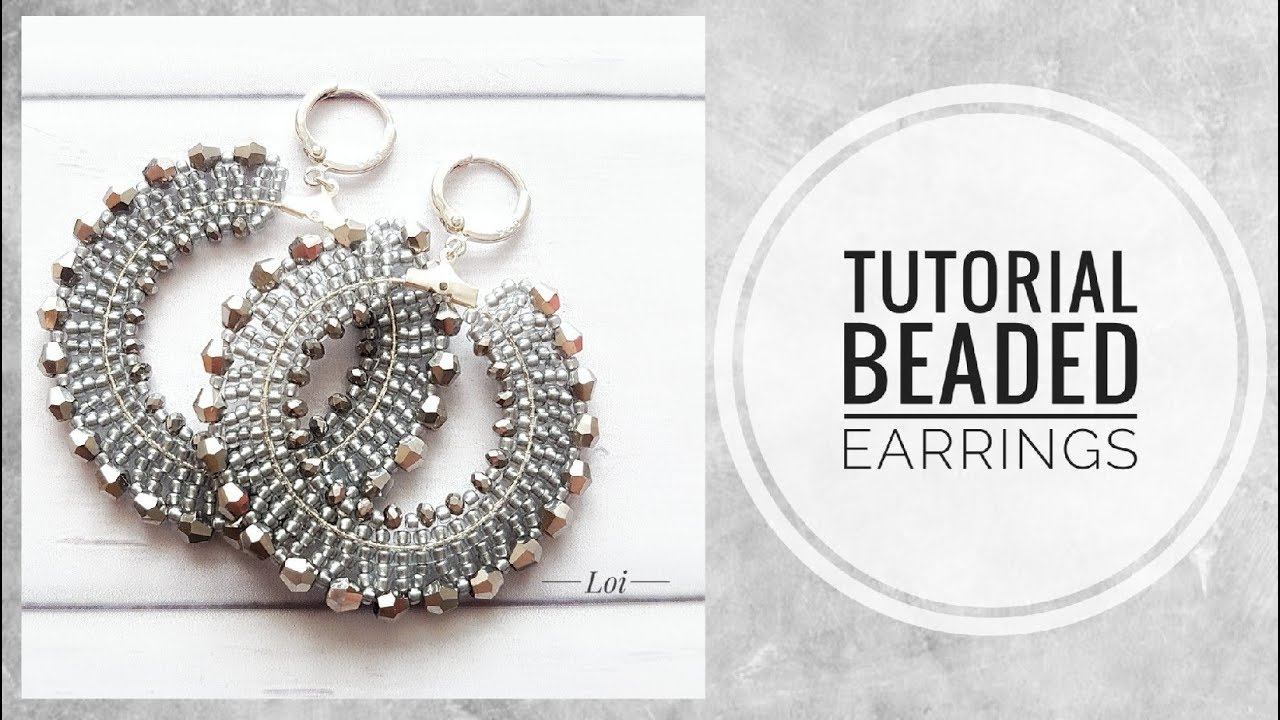 #МК - Серьги-кольца из бисера и граненых бусин | #Tutorial - Beaded and faceted bead ring earrings смотреть онлайн