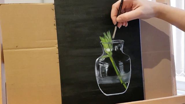 How to Paint a Glass Vase with Flowers Time Lapse Oil Painting Video#6 смотреть онлайн