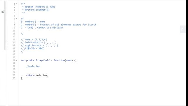 Leetcode Solution | 238. Product of Array Except Self | Javascript | 5/75 смотреть онлайн