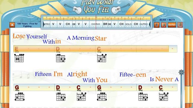 100 Years - Five For Fighting - Chords & Lyrics, Lesson, Guitaraoke - playwhatyoufeel.com смотреть онлайн
