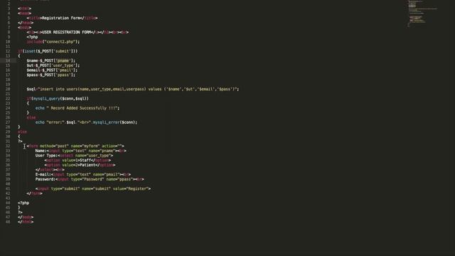 How to create a user registration form using PHP !! смотреть онлайн