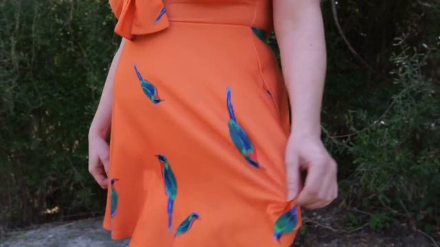 Orange Bird Dress OOTD