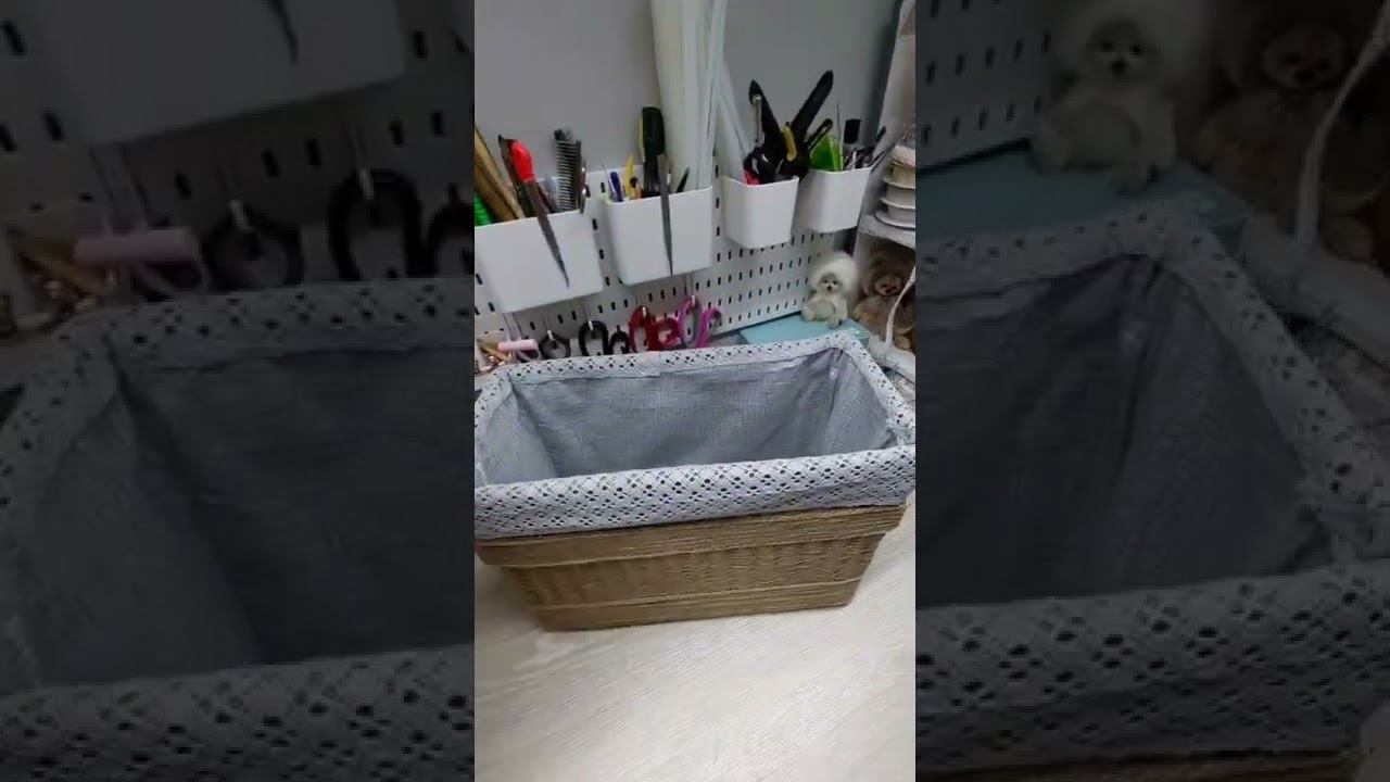 Плетёный короб из джута. смотреть онлайн