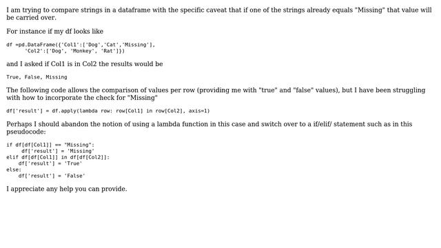 Comparing Strings in Pandas dataframe in elif fashion смотреть онлайн
