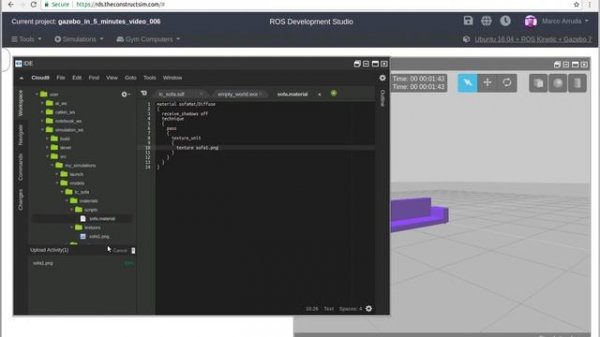 [Gazebo in 5 minutes] 006 - How to use an image file as texture for gazebo model