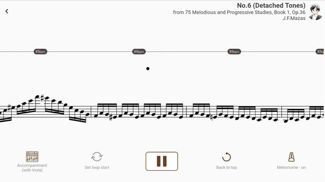 No.6 (Detached Tones) | J.F.Mazas【 Viola Sheet Music 】 смотреть онлайн