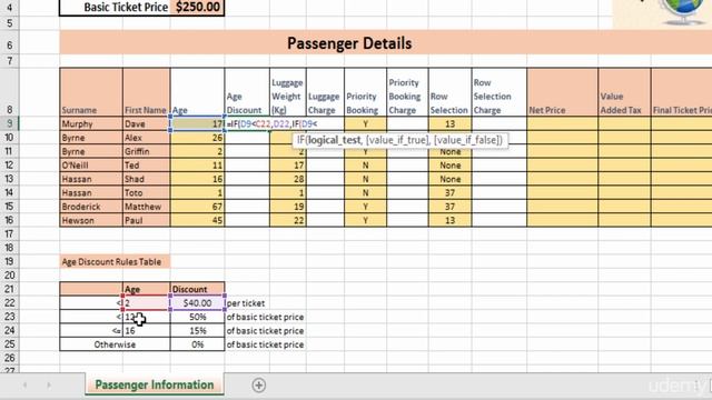 MS Excel Building Business Application 017 Rule 1 Age Discount Solution смотреть онлайн
