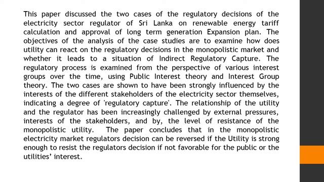 Indirect Regulatory Capture, Regulator and the Utility in Electricity Sector ABEET 2018 41 10 21 смотреть онлайн