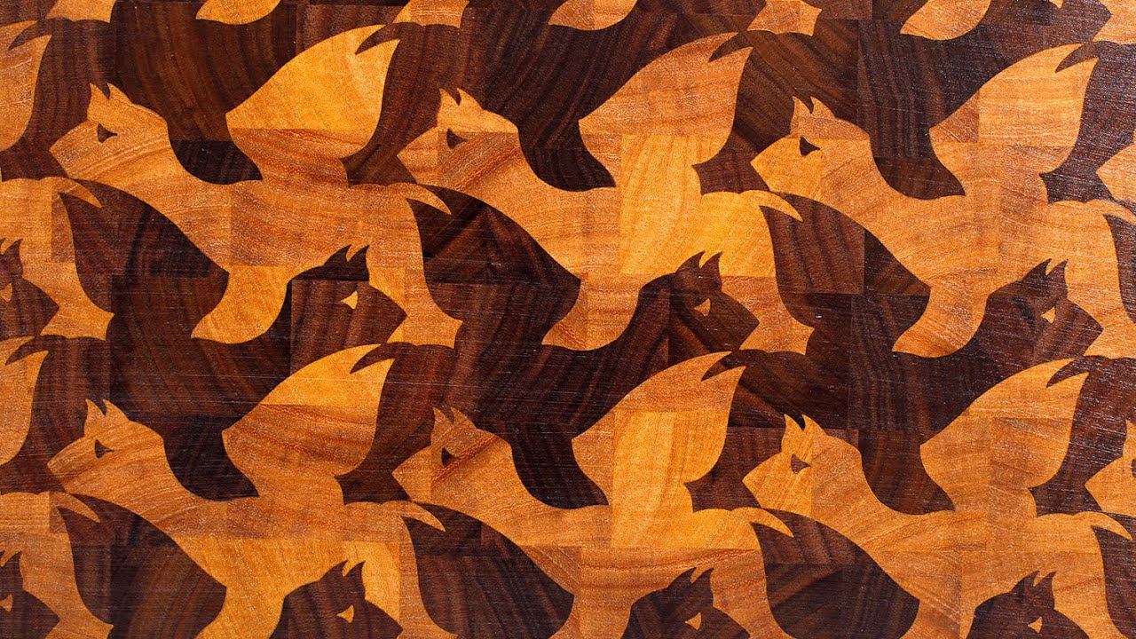 Making M.C. Escher "Winged Lion" end grain cutting board смотреть онлайн