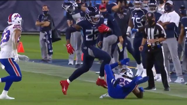 Derrick Henry tosses Josh Norman like Ragdoll | MONSTER Stiff Arm!! NFL 2020 Titans vs Bills😱 смотреть онлайн