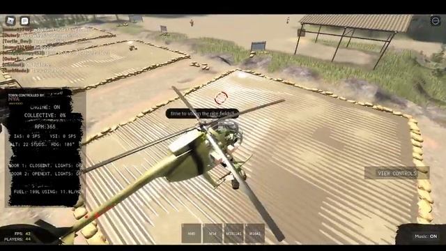 (almost) One hour of flying a helicopter in Vietnam War Roblox. смотреть онлайн
