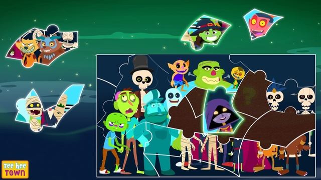 The Great Halloween Jigsaw Puzzle | Missing Faces | Halloween Finger Family Song by Teehee Town смотреть онлайн