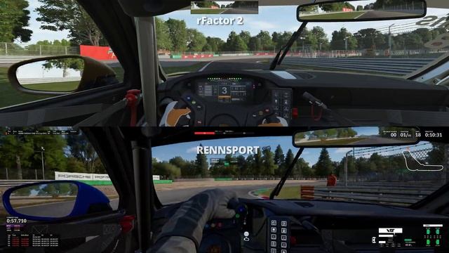 rFactor 2 vs RENNSPORT @ Porsche 911 GT3 Cup (992) at Monza Comparison смотреть онлайн