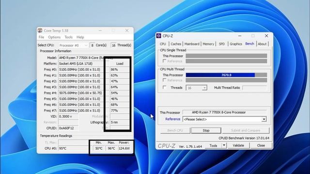 Ryzen 7 7700x temperature test:performance with deep cool 240mm liquid cooler смотреть онлайн