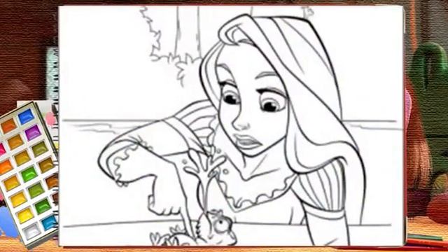 Rapunzel colouring. Раскраска Рапунцель. Как нарисовать Рапунцель. смотреть онлайн