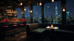 Night Jazz New York 2024_ Secluded Coffee Shop in the Night Sky of New York City ?☕?